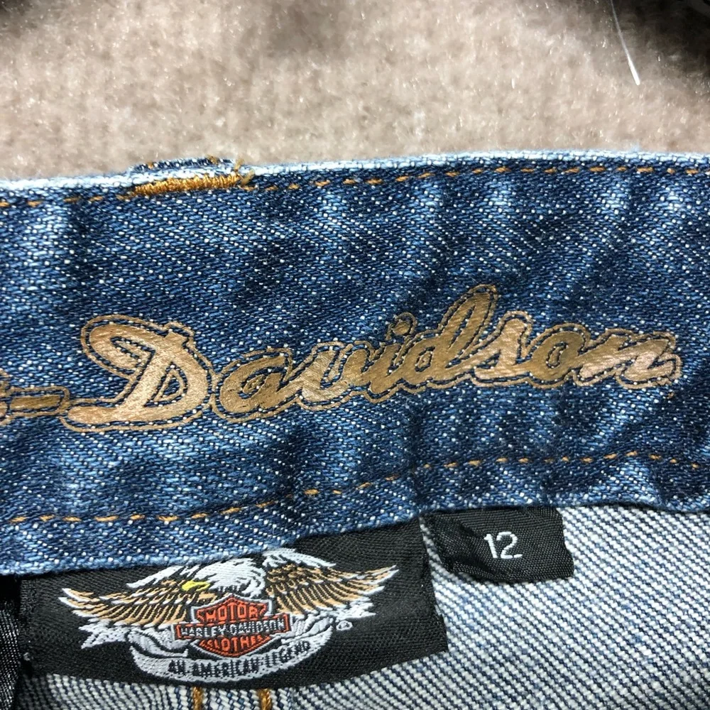 Harley-Davidson Women's Blue Flare Jeans - Picture 4 of 5